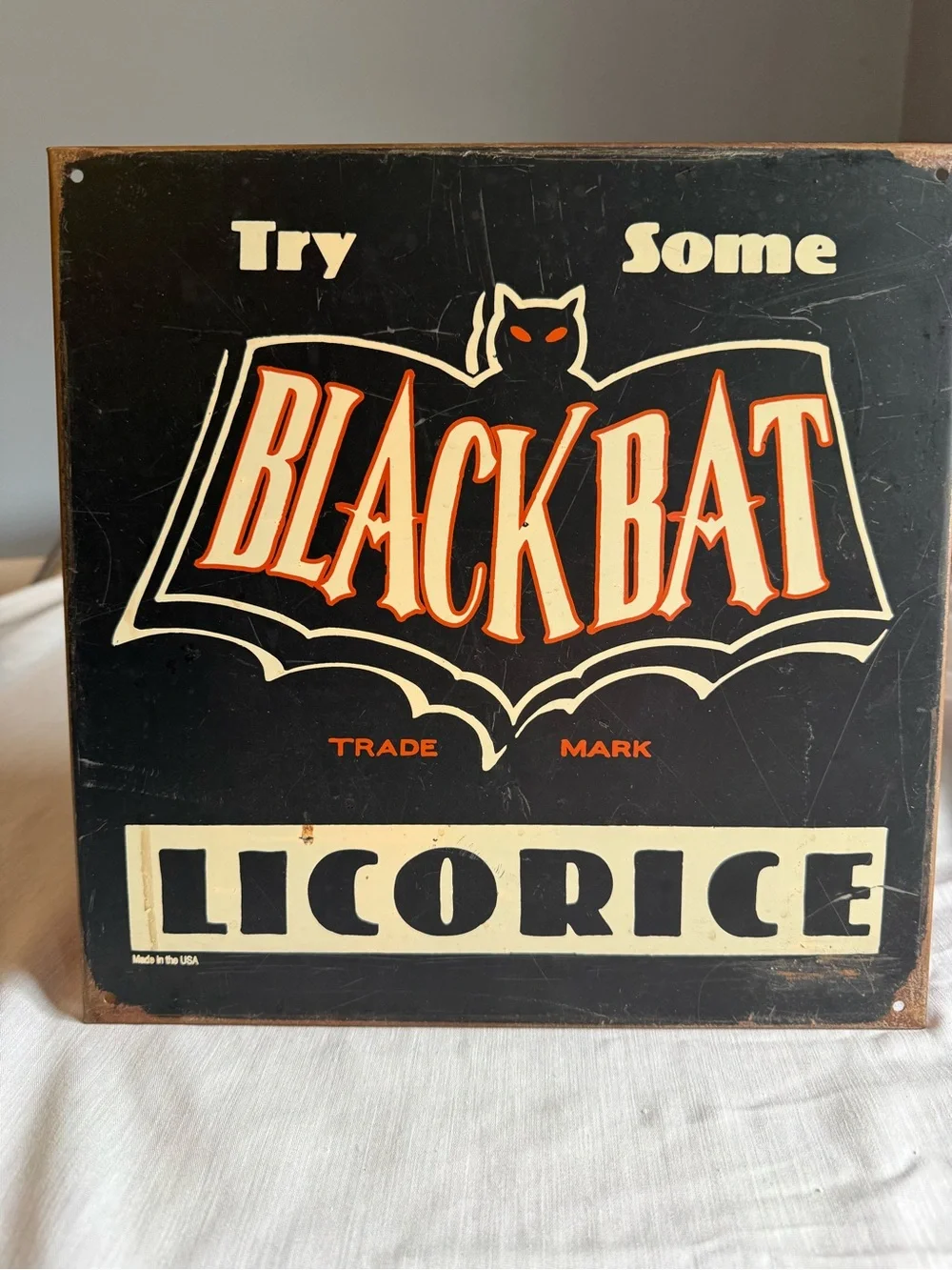 Licorice Vintage Sign- Black & Orange